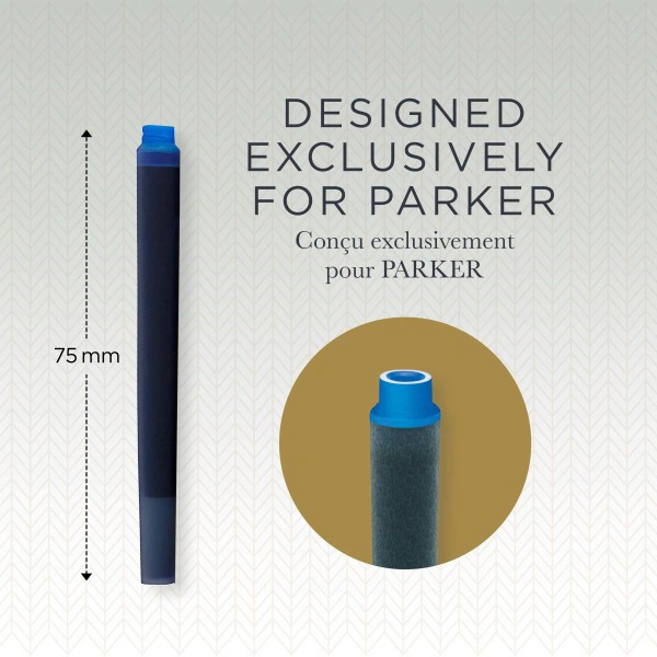 Картридж Parker Quink Z11 (1950383) синие чернила смывающиеся для ручек перьевых (5шт) — миниатюра 2