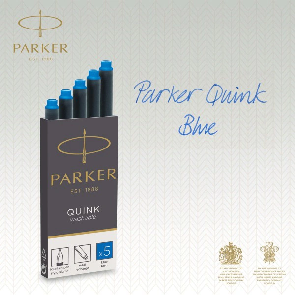 Картридж Parker Quink Z11 (1950383) синие чернила смывающиеся для ручек перьевых (5шт) — миниатюра 3