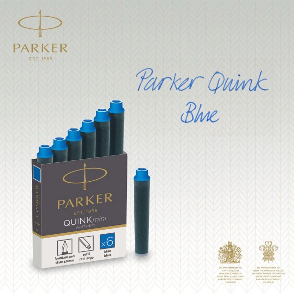 Картридж Parker Quink Z17 Mini (1950409) синие чернила для ручек перьевых (6шт) — миниатюра 4