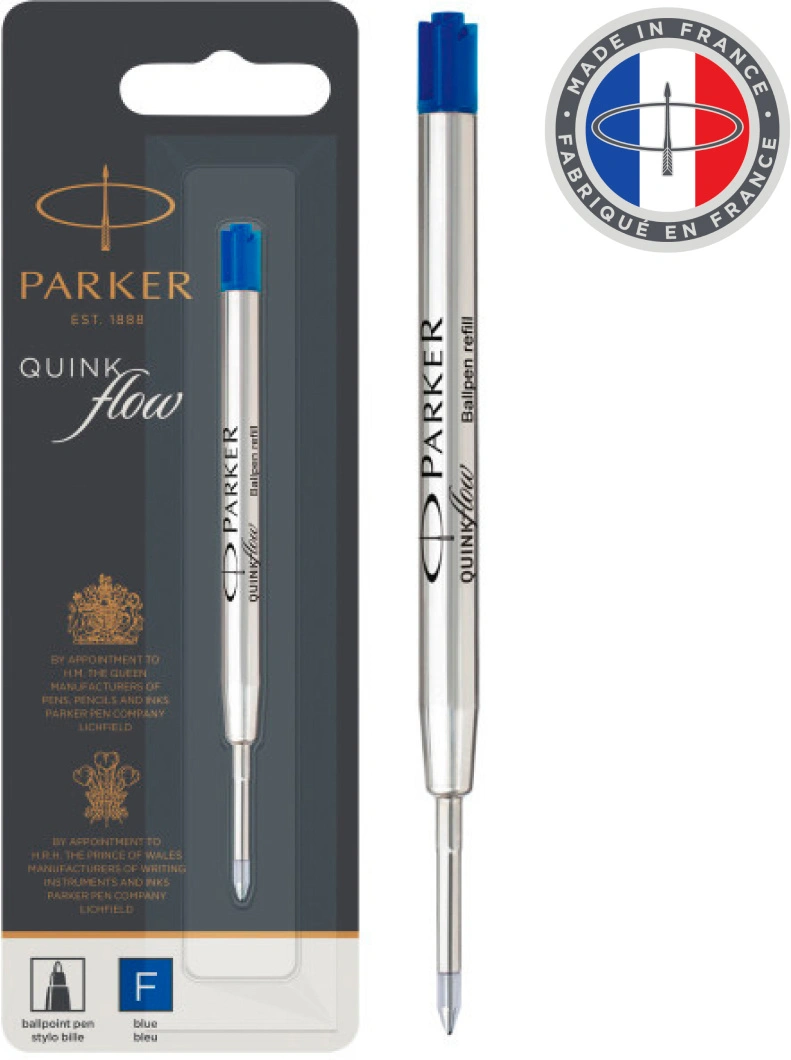 Стержень шариковый Parker QuinkFlow Z08 (1950368) F 0.8мм синие чернила блистер — миниатюра 4