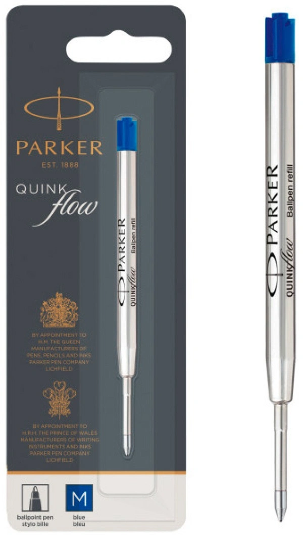 Стержень шариковый Parker QuinkFlow Z08 (1950371) M 1мм синие чернила блистер — миниатюра 4