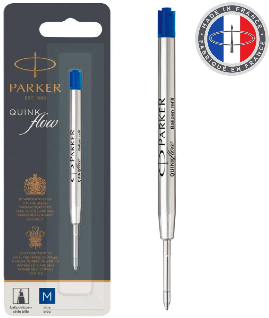 Стержень шариковый Parker QuinkFlow Z08 (1950371) M 1мм синие чернила блистер — миниатюра 5