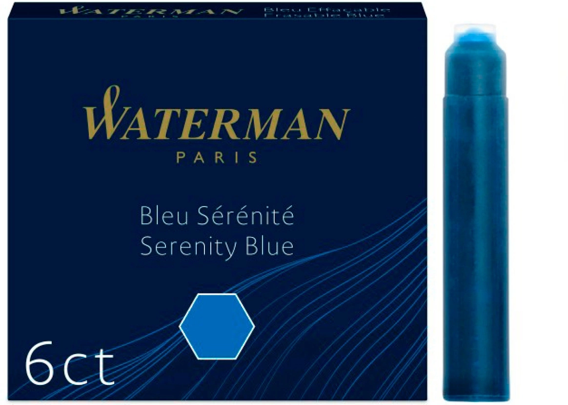 Картридж Waterman International (S0110950) Serenity Blue чернила для ручек перьевых (6шт)