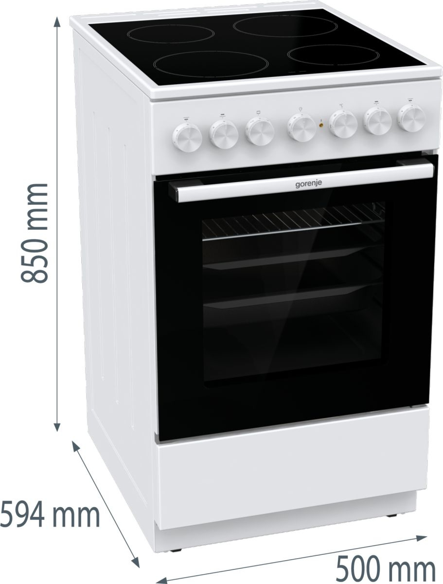 Плита Электрическая Gorenje GEC5B41WG белый стеклокерамика (без крышки) — миниатюра 6