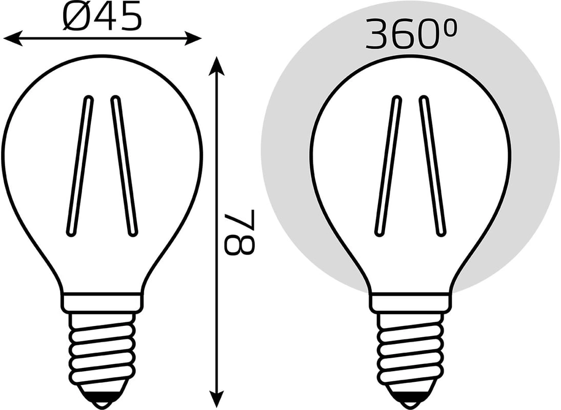 Лампа светодиодная Gauss Basic 1051126T 5.5Вт цок.:E14 шар 220B св.свеч.бел.нейт. (упак.:3шт) — миниатюра 7