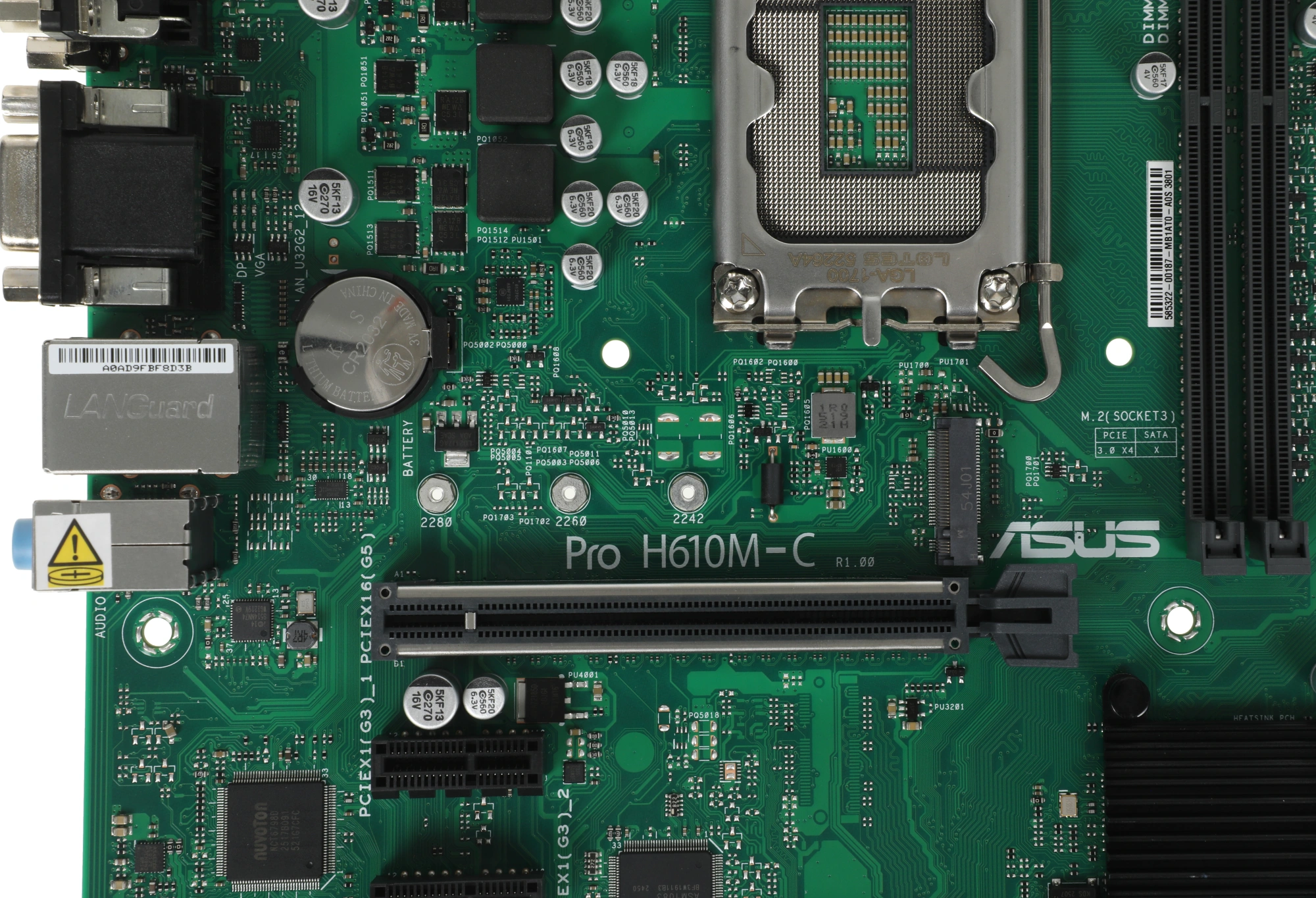 Материнская плата Asus PRO H610M-C-CSM Soc-1700 Intel H610 2xDDR5 mATX AC`97 8ch(7.1) GbLAN+VGA+DVI+HDMI+DP — миниатюра 3