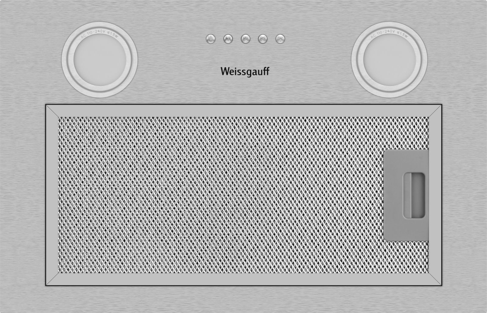 Вытяжка встраиваемая Weissgauff Box 455 Inox нержавеющая сталь управление: кнопочное (1 мотор) — миниатюра 2