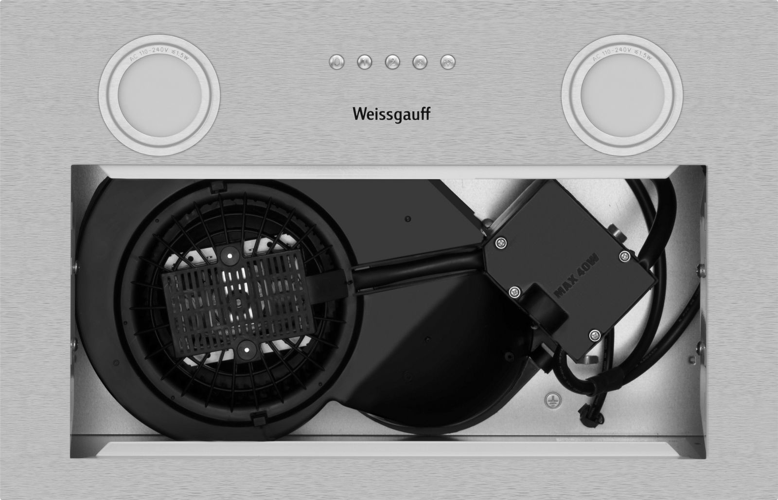 Вытяжка встраиваемая Weissgauff Box 455 Inox нержавеющая сталь управление: кнопочное (1 мотор) — миниатюра 3