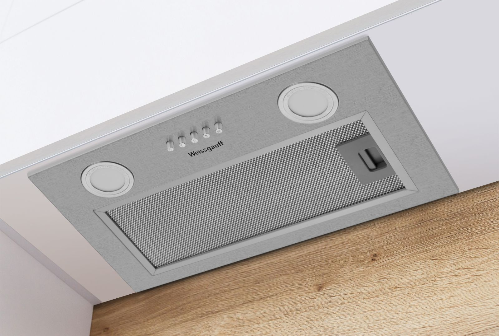 Вытяжка встраиваемая Weissgauff Box 455 Inox нержавеющая сталь управление: кнопочное (1 мотор) — миниатюра 5