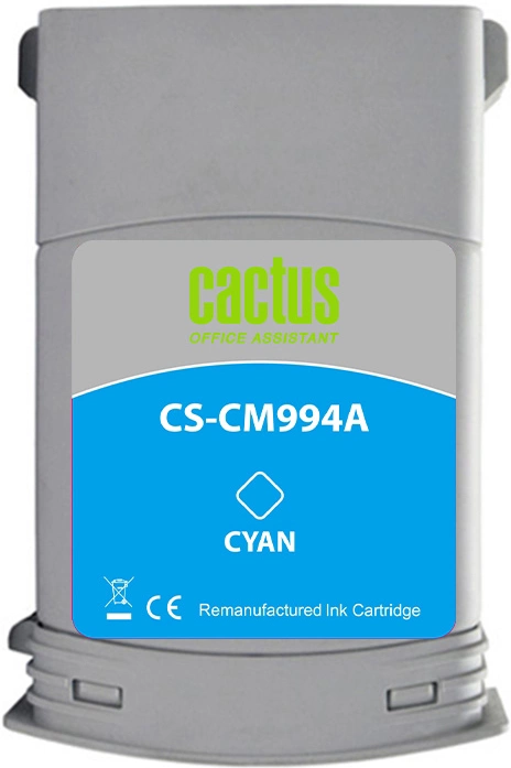 Картридж струйный Cactus CS-CM994A №761 голубой (400мл) для HP DesignJet T7100/Т7200 с чипом — миниатюра 2