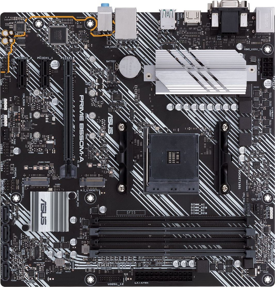 Материнская плата Asus PRIME B550M-A/CSM Soc-AM4 AMD B550 4xDDR4 mATX AC`97 8ch(7.1) GbLAN RAID+VGA+DVI+HDMI — миниатюра 7