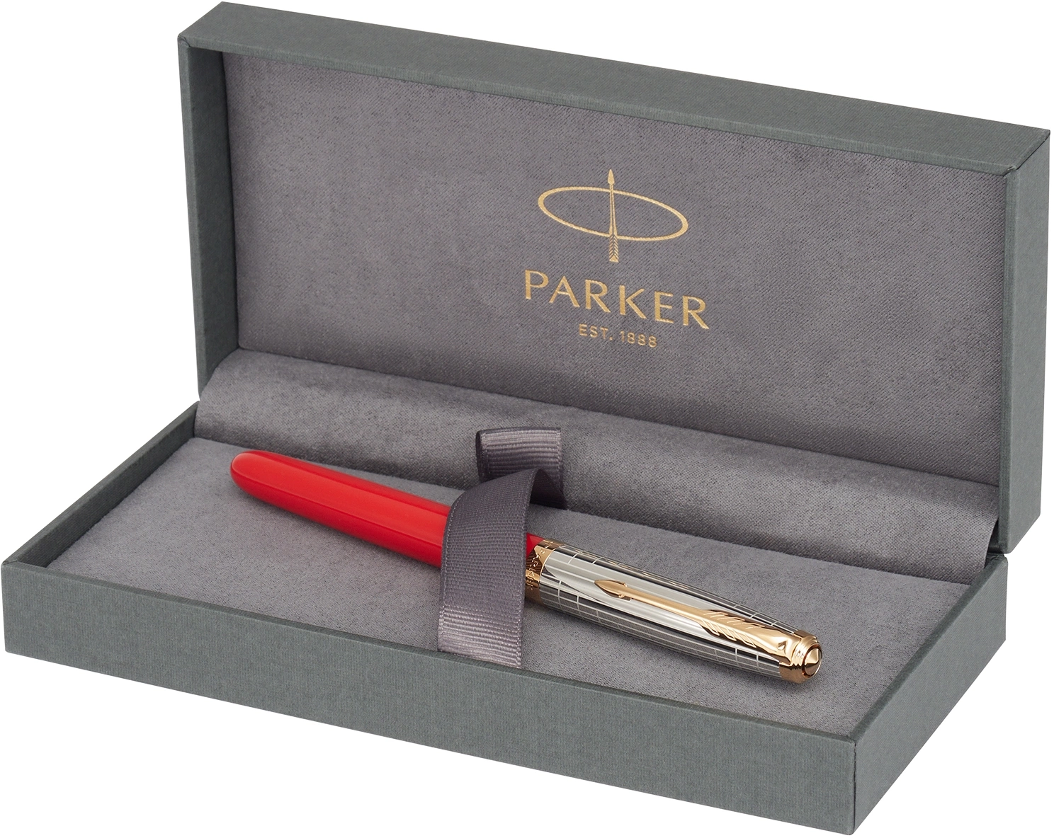 Ручка перьев. Parker 51 Premium (CW2169071) Red Rage GT F сталь нержавеющая подар.кор. — миниатюра 2