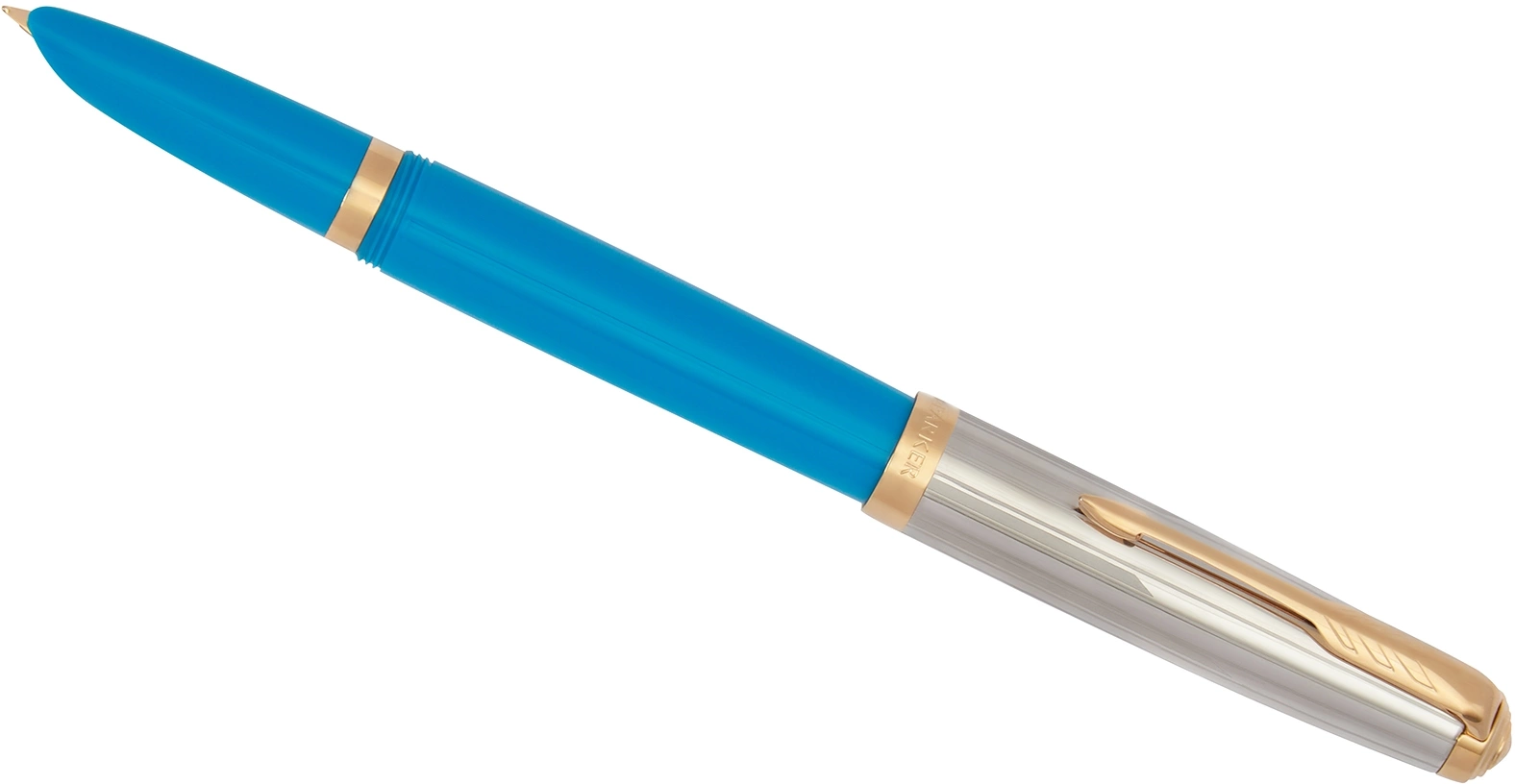 Ручка перьев. Parker 51 Premium (CW2169078) Turquoise GT F сталь нержавеющая подар.кор. — миниатюра 4