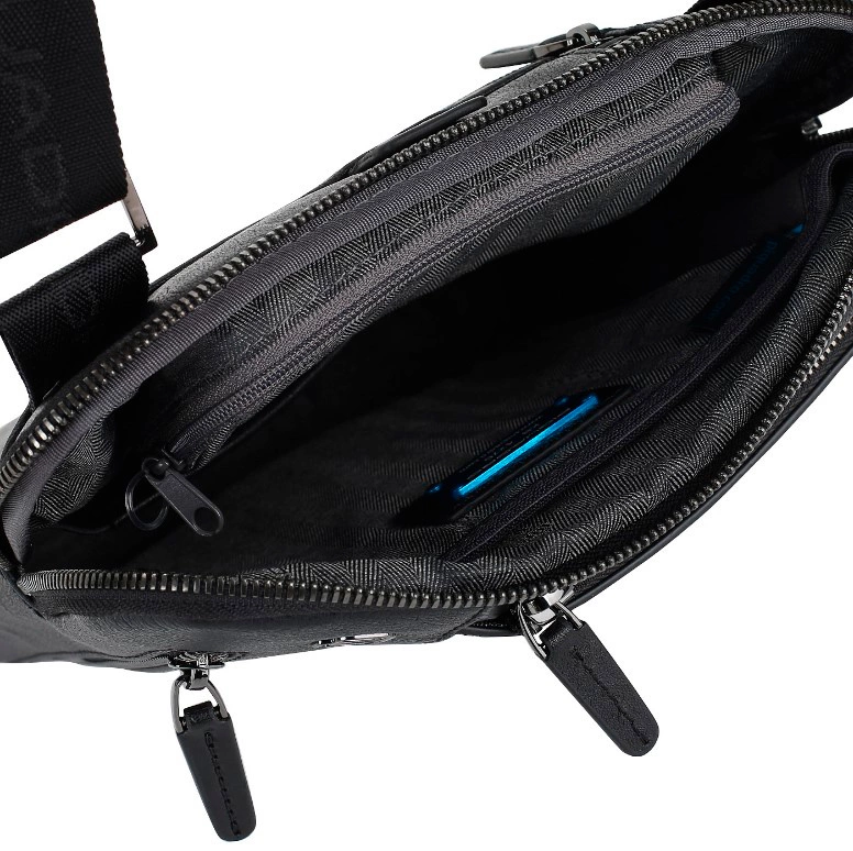 Сумка мужская Piquadro Black Square CA1816B3/N черная натур.кожа — миниатюра 3