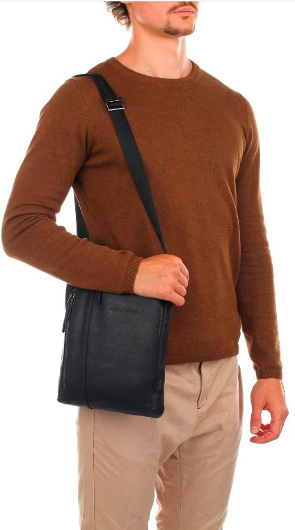 Сумка мужская Piquadro Black Square CA1816B3/N черная натур.кожа — миниатюра 5