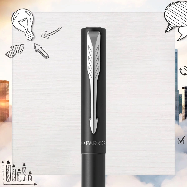 Ручка роллер Parker Vector XL (2159774) Black CT F черн. черн. подар.кор. — миниатюра 6