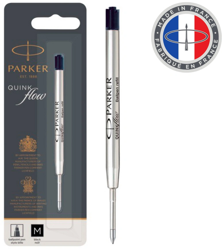 Стержень шариковый Parker QuinkFlow Z08 (1950369) M 1мм черные чернила блистер — миниатюра 4