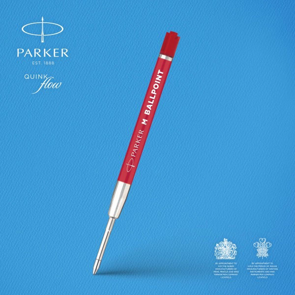 Стержень шариковый Parker QuinkFlow Basic Z09 (2166545) M 1мм красные чернила блистер (2шт) — миниатюра 3