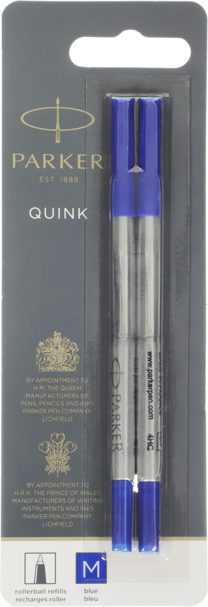 Стержень роллер Parker Quink Z01 (1950327) M 0.7мм синие чернила блистер (2шт) — миниатюра 6
