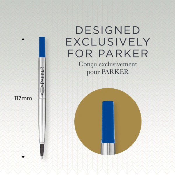 Стержень роллер Parker Quink Z01 (1950327) M 0.7мм синие чернила блистер (2шт) — миниатюра 2