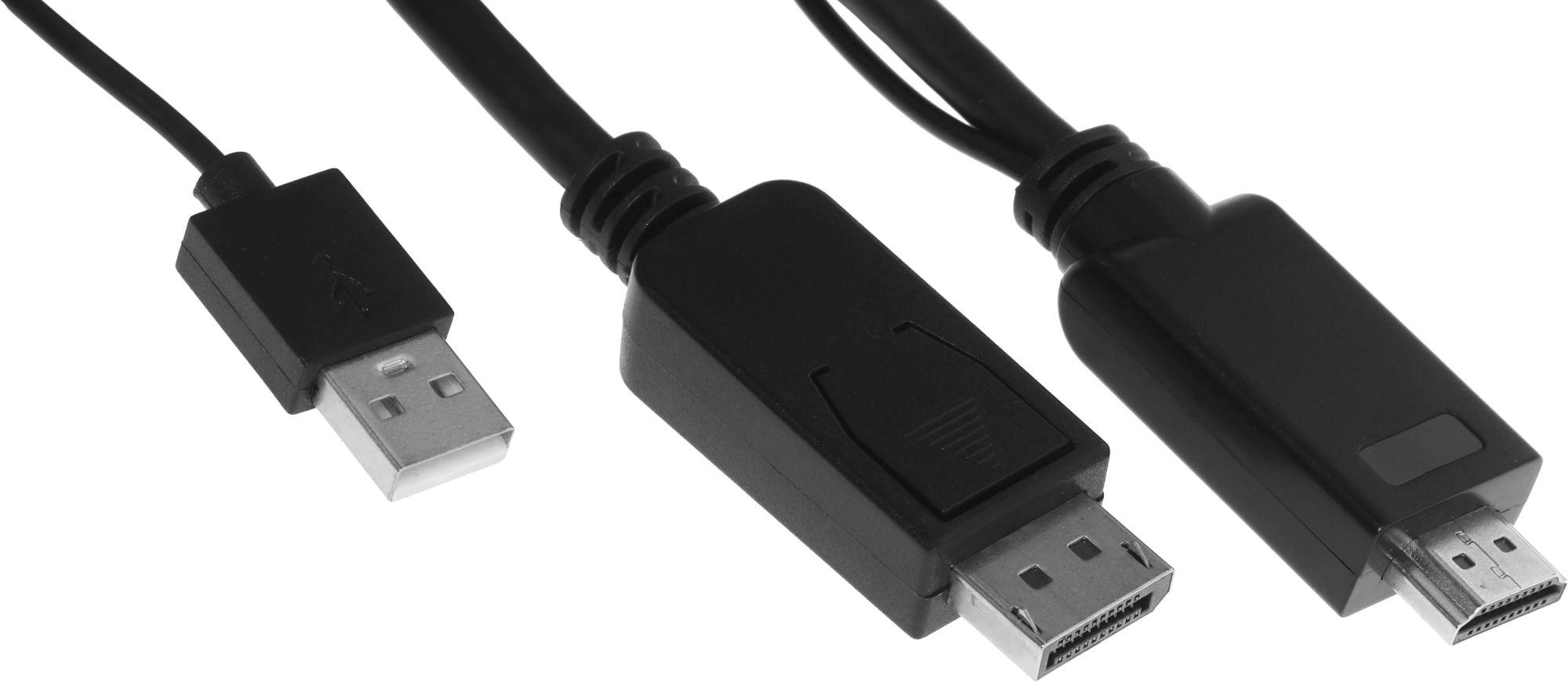 Кабель-переходник аудио-видео Buro HDMI (m)/DisplayPort (m) 2м. позолоч.конт. черный (HDMI-DP-2M) — миниатюра 4
