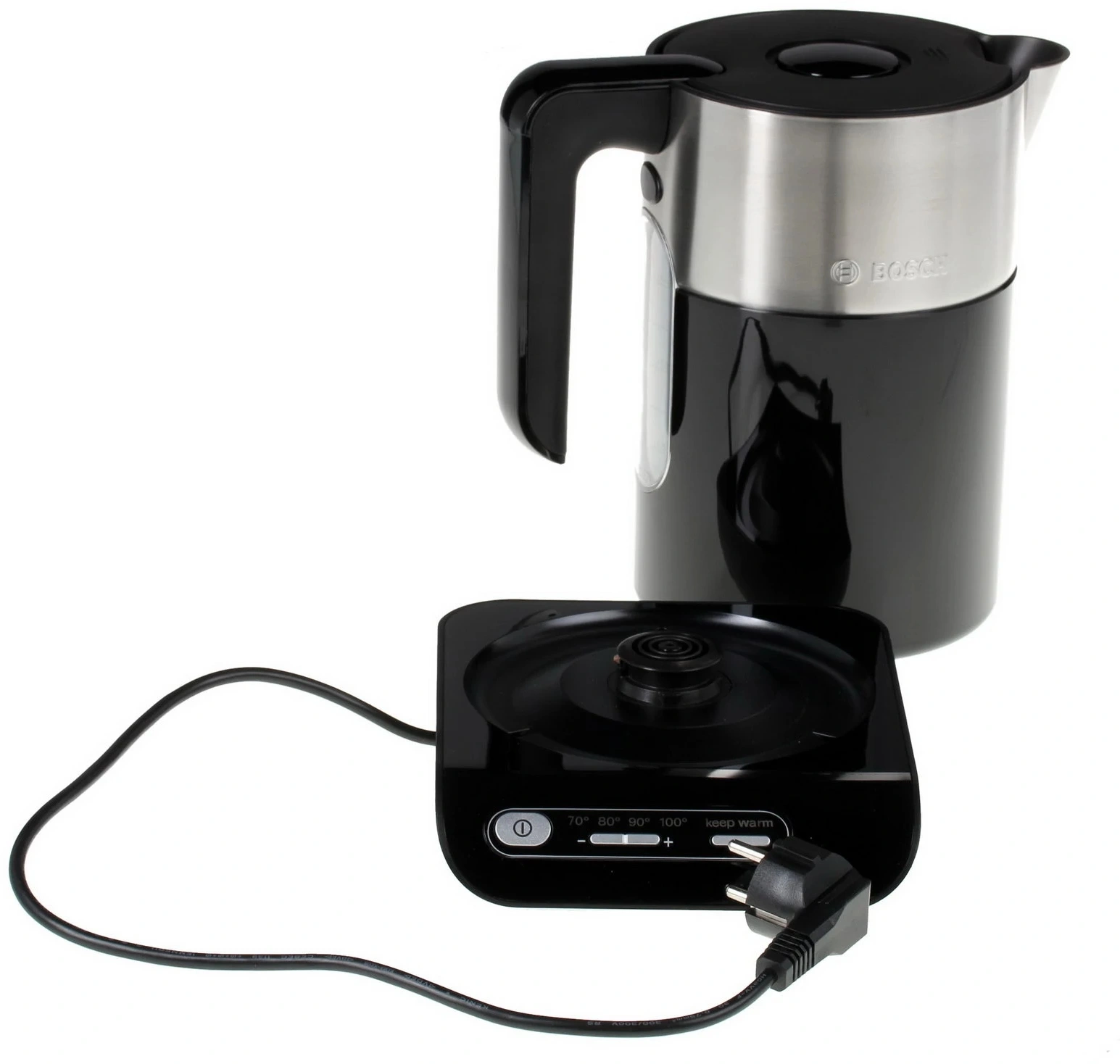 Чайник электрический Bosch TWK8613P 1.5л. 2400Вт черный/серебристый корпус: пластик/металл — миниатюра 6