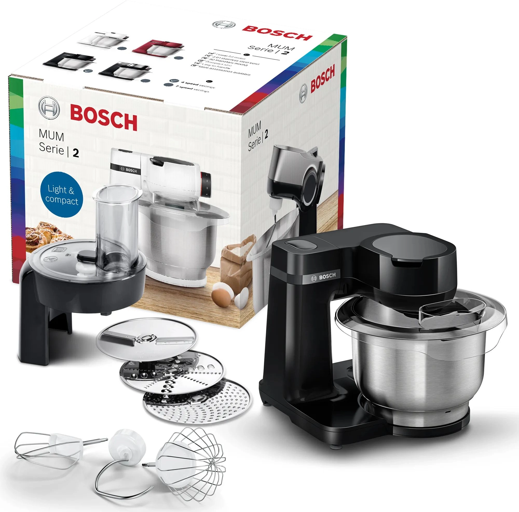 Кухонная машина Bosch Mum Serie 2 MUMS2EB01 планетар.вращ. 700Вт черный/серебристый — миниатюра 5
