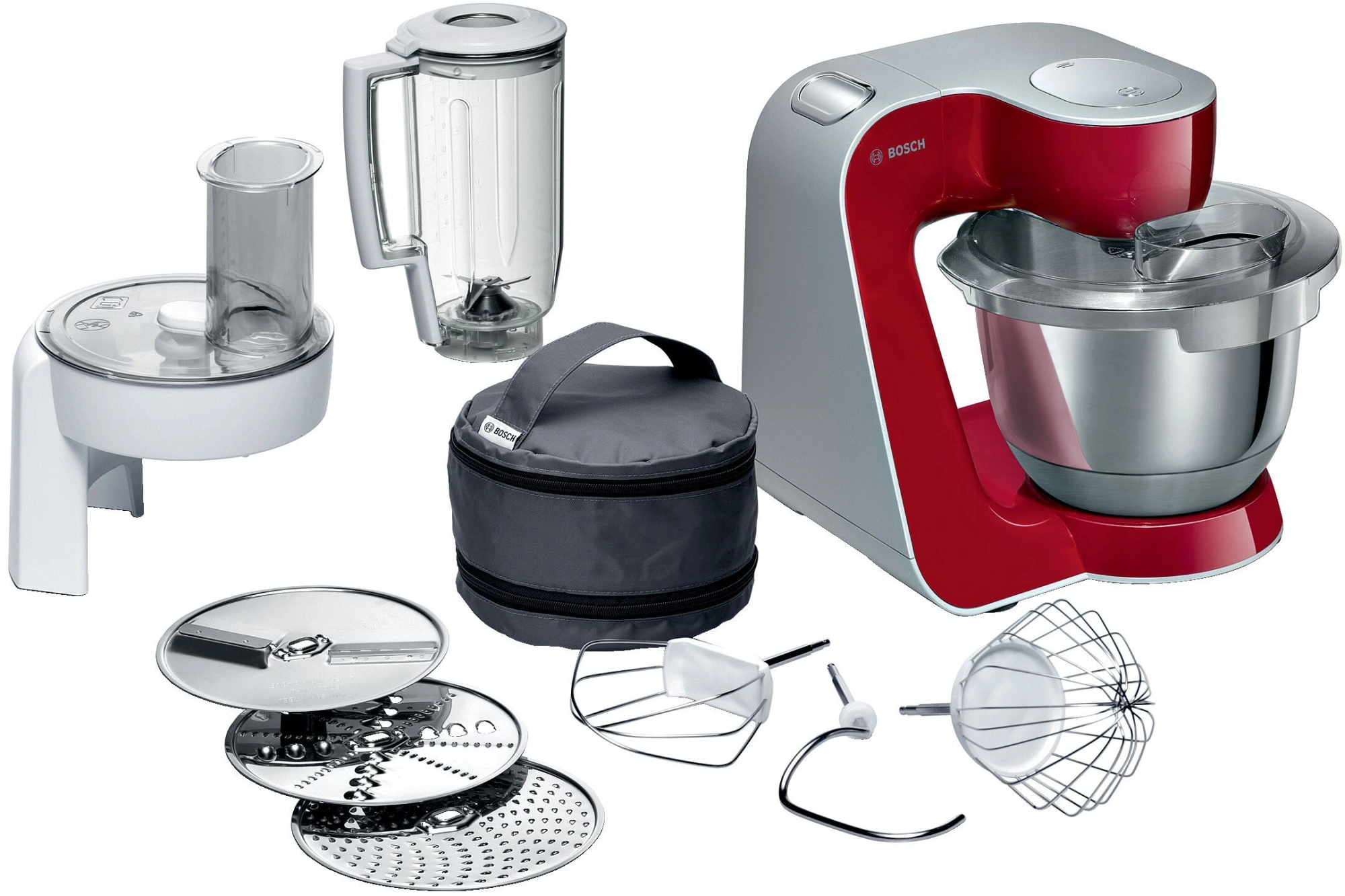Кухонная машина Bosch Mum5 MUM58720 планетар.вращ. 1000Вт красный/серебристый — миниатюра 6