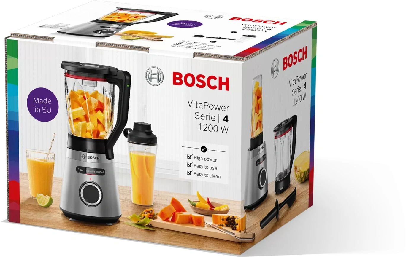 Блендер стационарный Bosch VitaPower Serie 4 MMB6384M 1200Вт черный/нержавеющая сталь — миниатюра 2