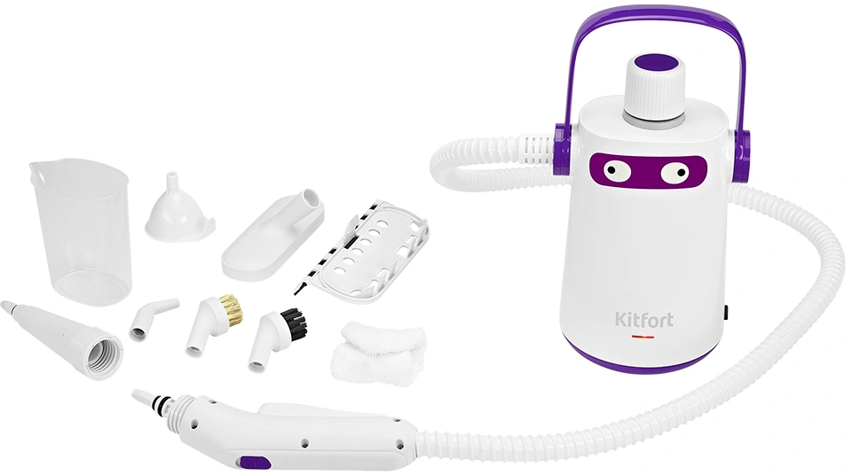 Пароочиститель ручной Kitfort КТ-9109-1 1000Вт белый/фиолетовый — миниатюра 10
