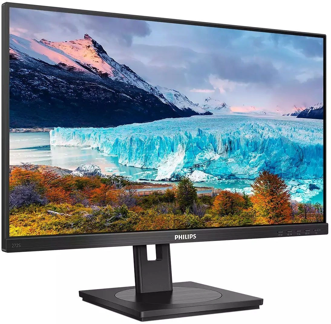 Монитор Philips 27" 272S1M(00/01) черный IPS LED 16:9 DVI HDMI M/M матовая HAS Piv 250cd 178гр/178гр 1920x1080 75Hz VGA DP FHD USB 6.05кг — миниатюра 2