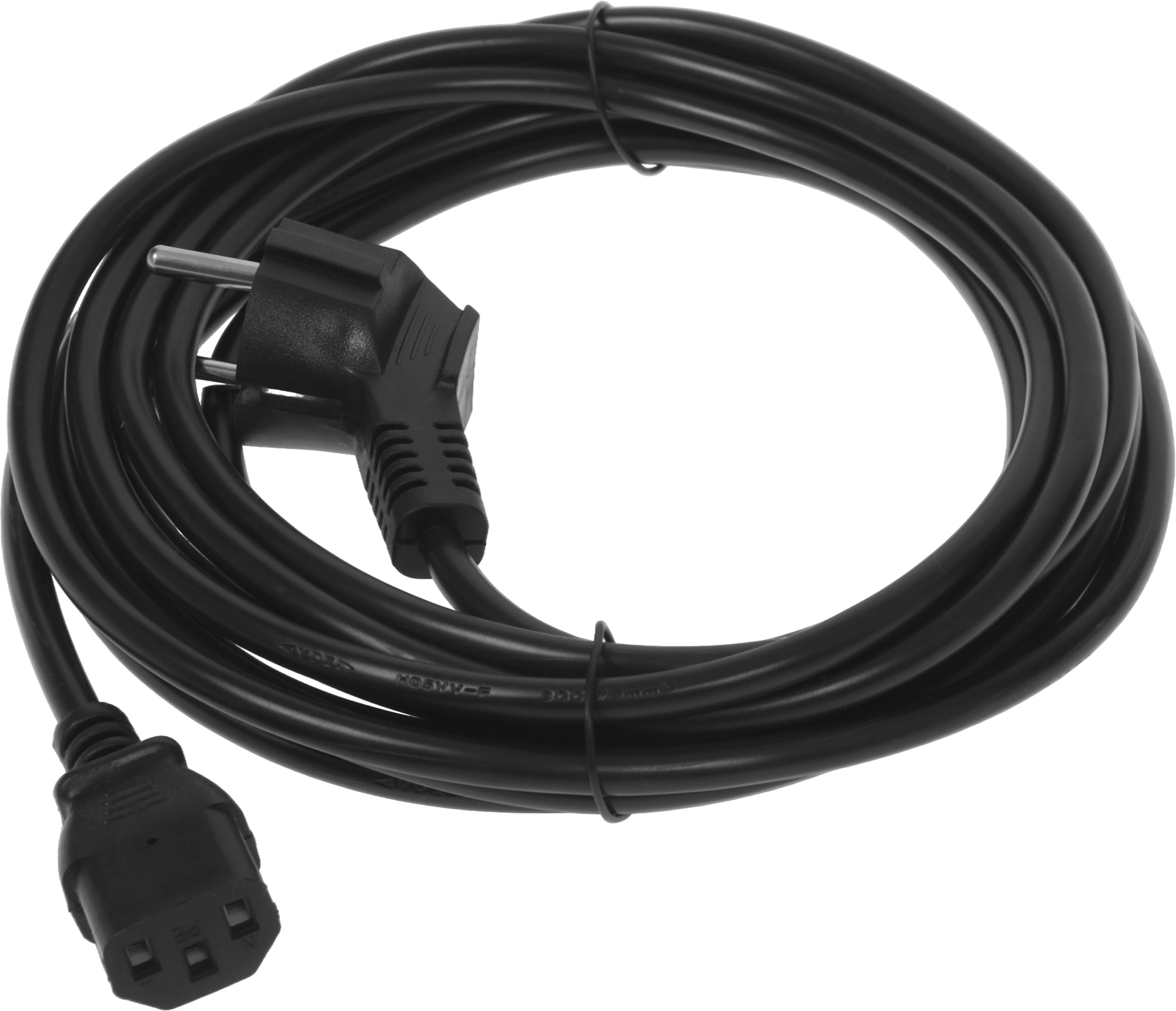 Кабель Buro BU-PCAB-ZP2 IEC C13 Евровилка угловой 5м черный (пакет) — миниатюра 4