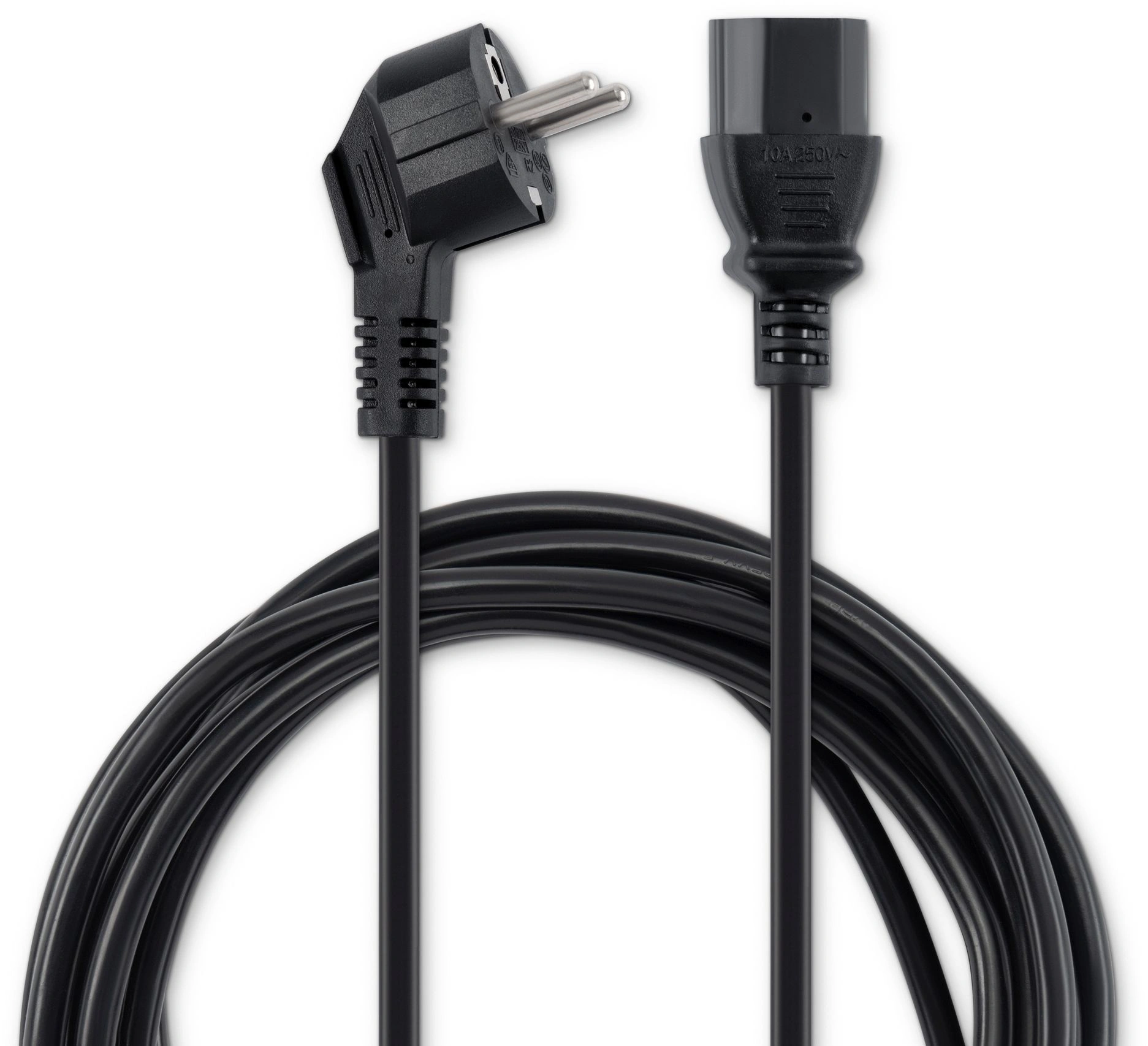 Кабель Buro BU-PCAB-5M-16A IEC C13 Евровилка угловой 5м — миниатюра 4