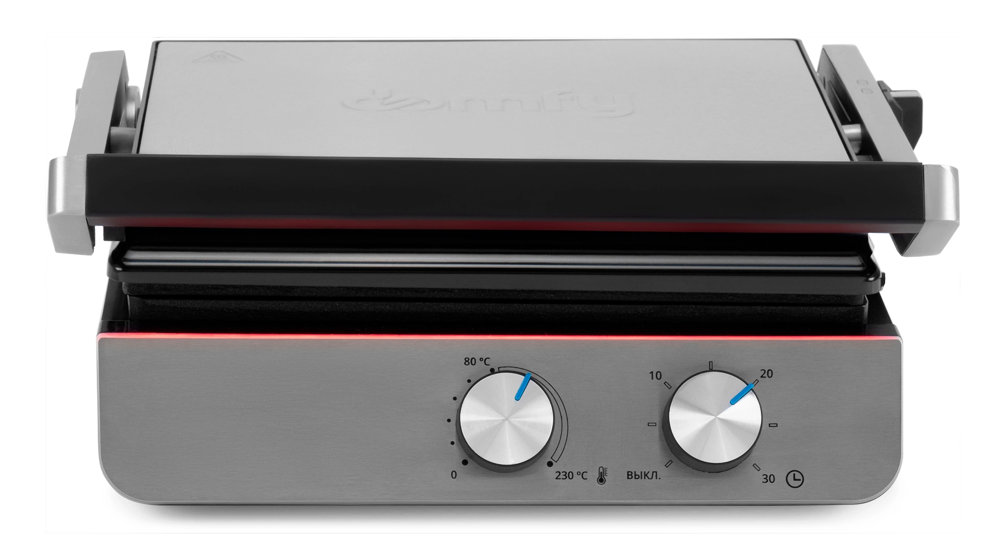 Электрогриль Domfy Metal DSM-EG502 2200Вт черный/серебристый — фото 1