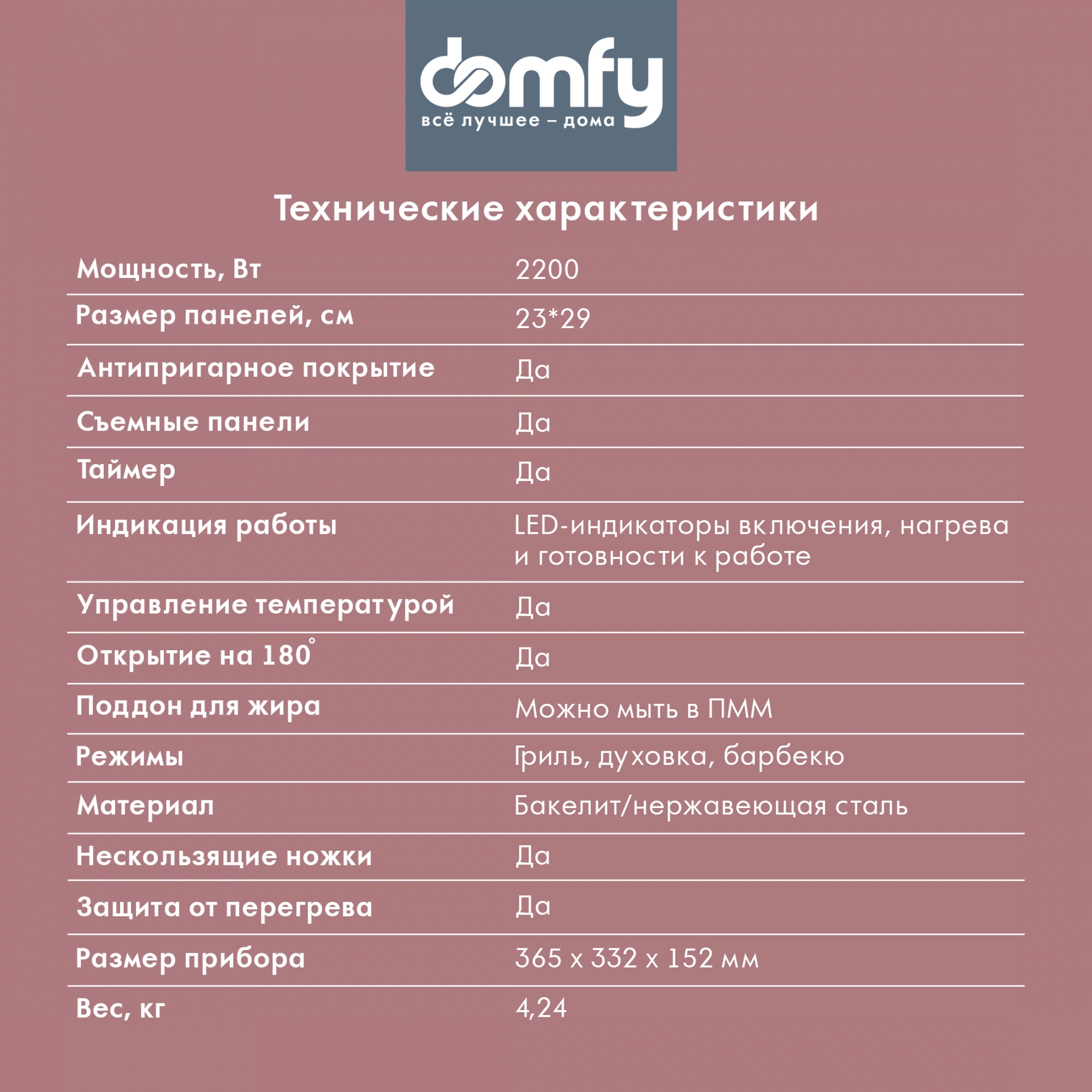 Электрогриль Domfy Metal DSM-EG502 2200Вт черный/серебристый — миниатюра 17