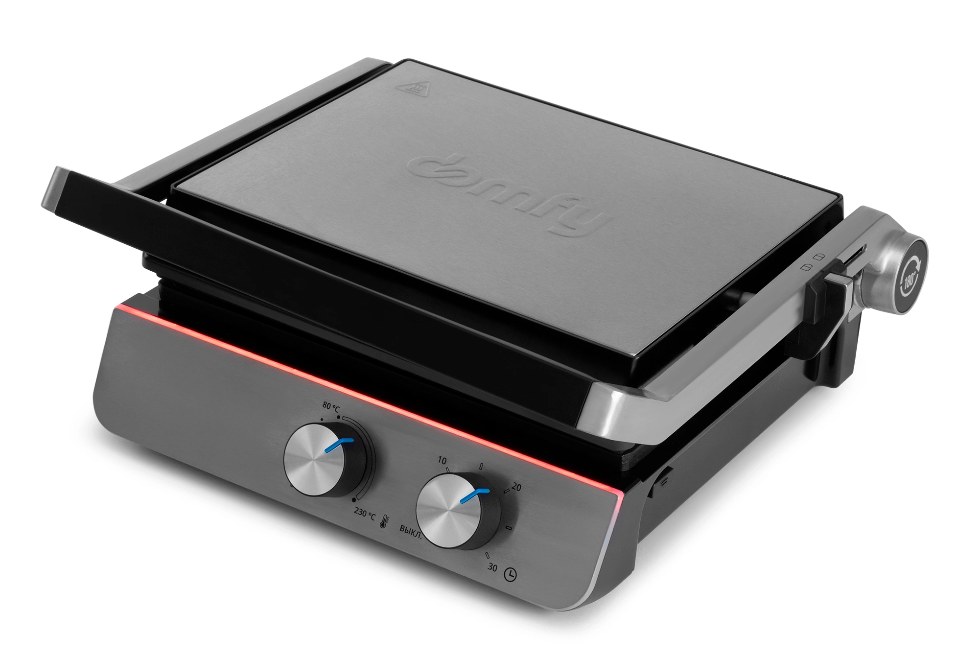 Электрогриль Domfy Metal DSM-EG502 2200Вт черный/серебристый — миниатюра 2
