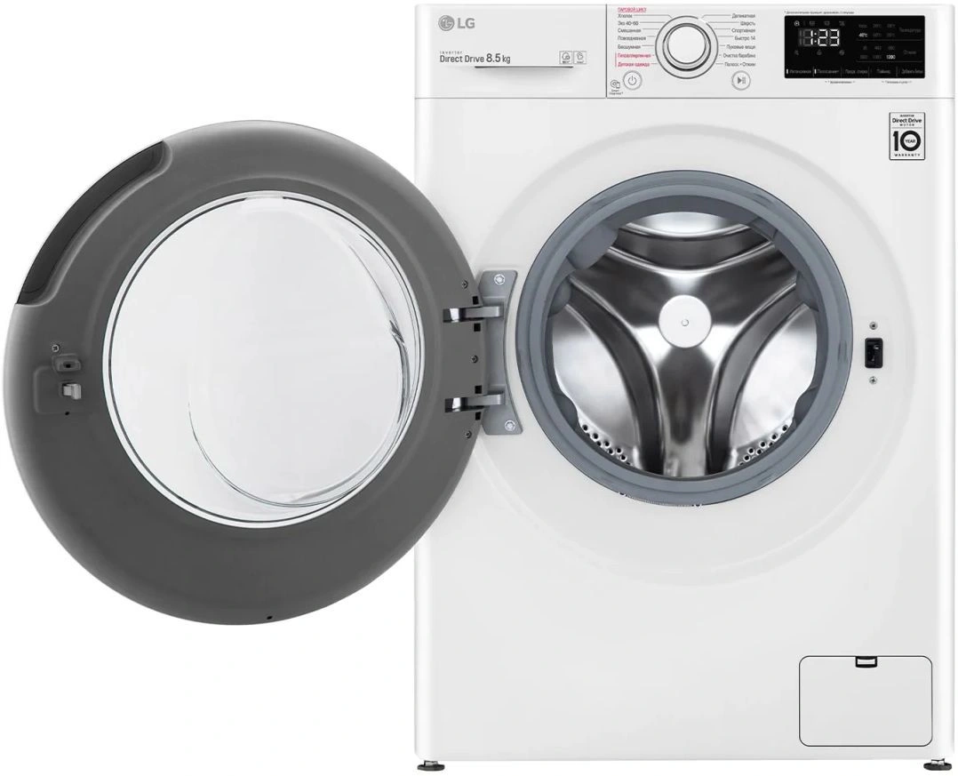 Стиральная машина LG F2V3GS3W класс: A загр.фронтальная макс.:8.5кг белый инвертор — миниатюра 2