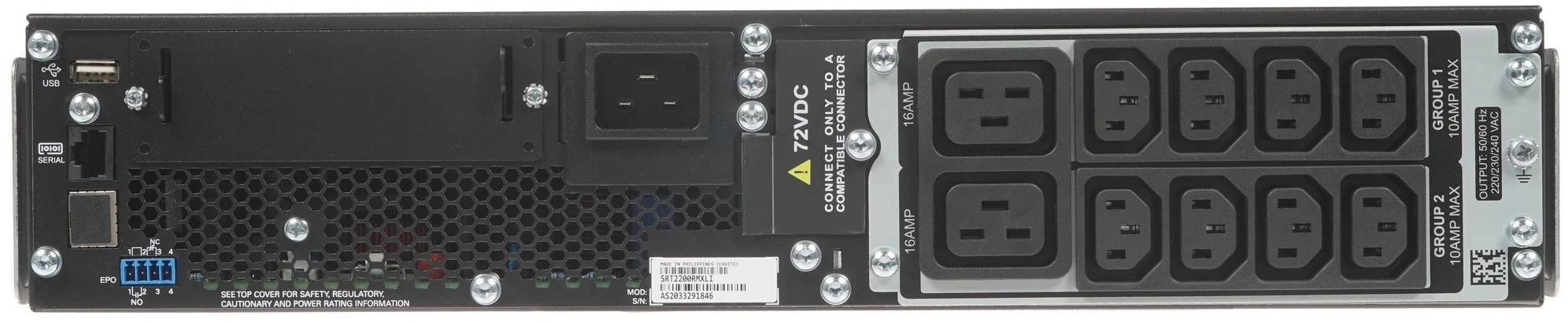 Источник бесперебойного питания APC Smart-UPS SRT2200RMXLI 1980Вт 2200ВА черный — миниатюра 6