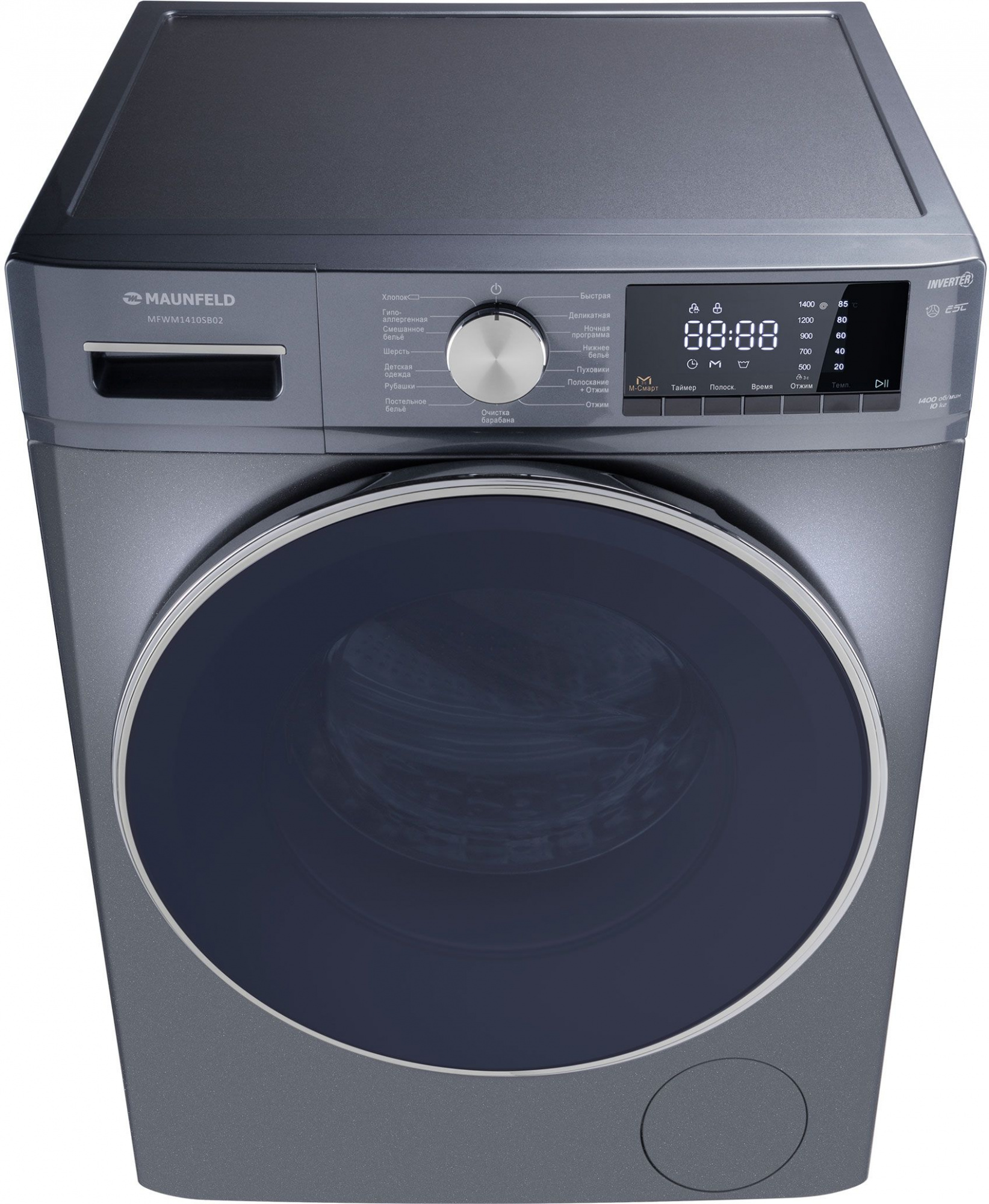 Стиральная машина Maunfeld MFWM1410SB02 класс: A+++ загр.фронтальная макс.:10кг темно-серебристый инвертор — миниатюра 3