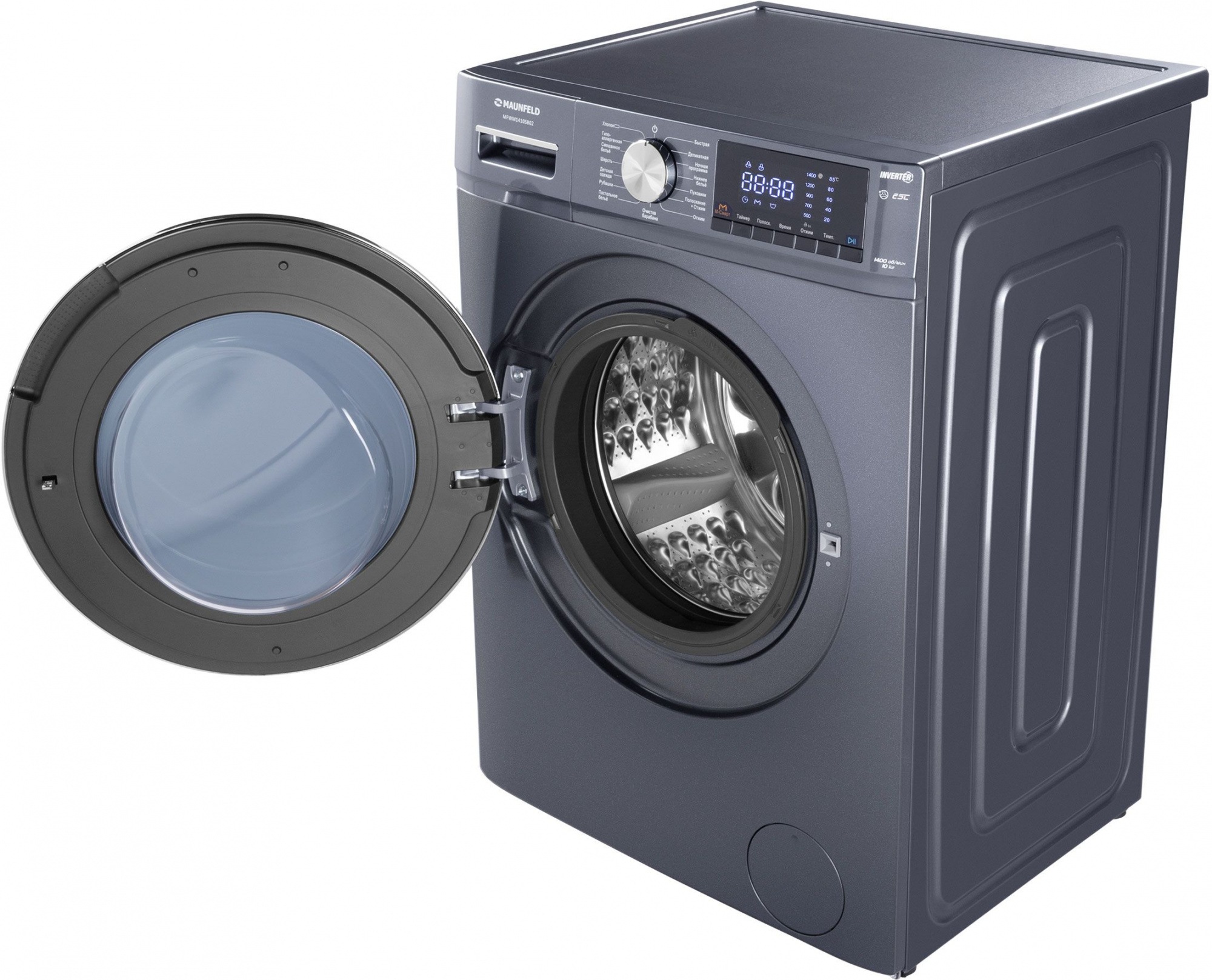 Стиральная машина Maunfeld MFWM1410SB02 класс: A+++ загр.фронтальная макс.:10кг темно-серебристый инвертор — миниатюра 4