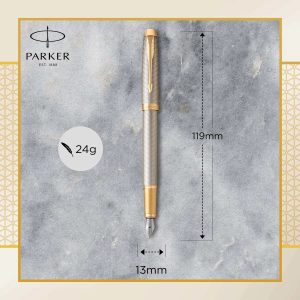 Ручка перьев. Parker IM Premium F323 (1931684) Grey GT F сталь нержавеющая подар.кор. — миниатюра 3