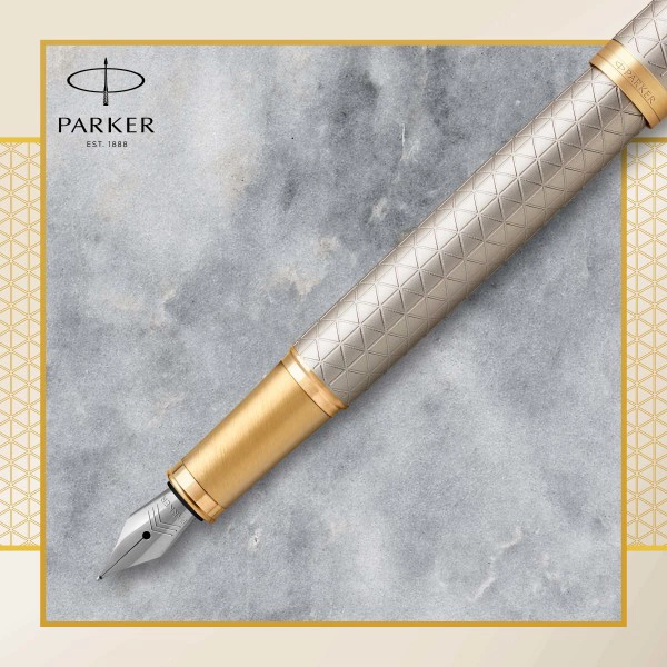 Ручка перьев. Parker IM Premium F323 (1931684) Grey GT F сталь нержавеющая подар.кор. — миниатюра 4