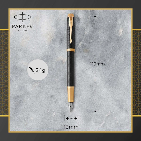 Ручка перьев. Parker IM Premium F323 (1931646) Black GT F сталь нержавеющая подар.кор. — миниатюра 3