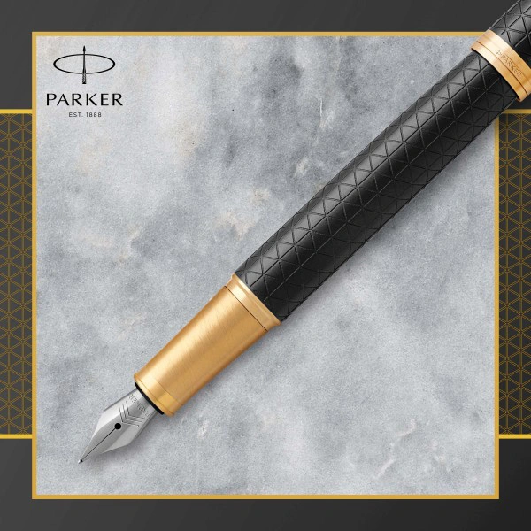 Ручка перьев. Parker IM Premium F323 (1931646) Black GT F сталь нержавеющая подар.кор. — миниатюра 4