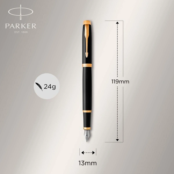 Ручка перьев. Parker IM Core F321 (1931645) Black GT F сталь нержавеющая подар.кор. — миниатюра 4