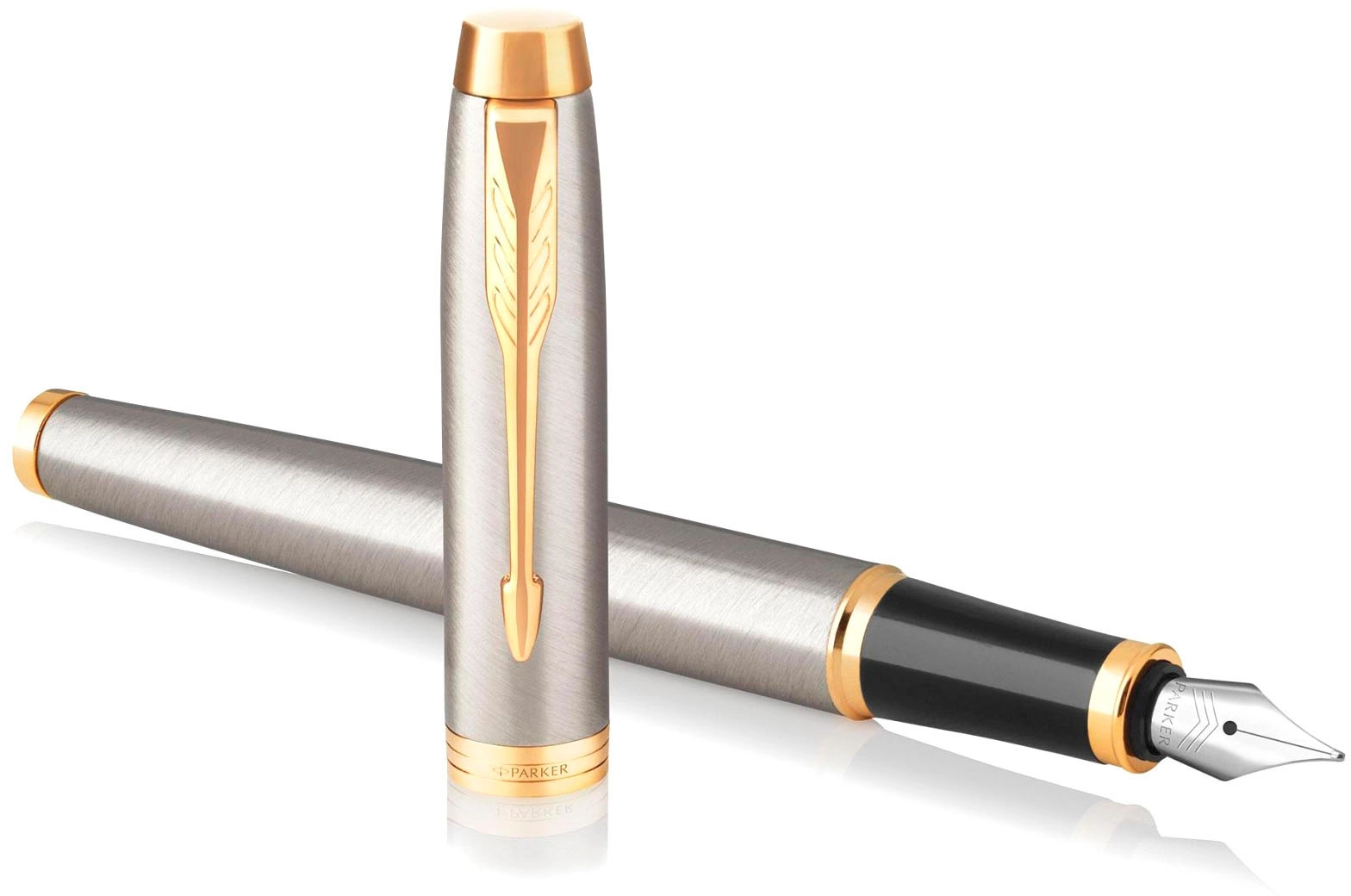Ручка перьев. Parker IM Core F321 (1931649) Brushed Metal GT F сталь нержавеющая подар.кор. — миниатюра 2
