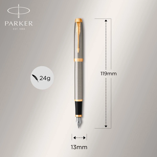 Ручка перьев. Parker IM Core F321 (1931649) Brushed Metal GT F сталь нержавеющая подар.кор. — миниатюра 3