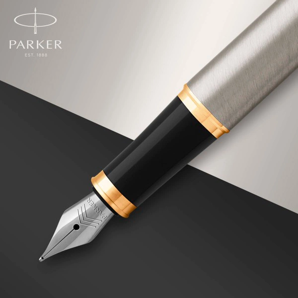 Ручка перьев. Parker IM Core F321 (1931649) Brushed Metal GT F сталь нержавеющая подар.кор. — миниатюра 4