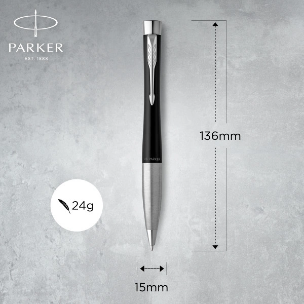 Ручка шариков. Parker Urban Core (2150858) Muted Black CT M черн. черн. подар.кор.европод. — миниатюра 2