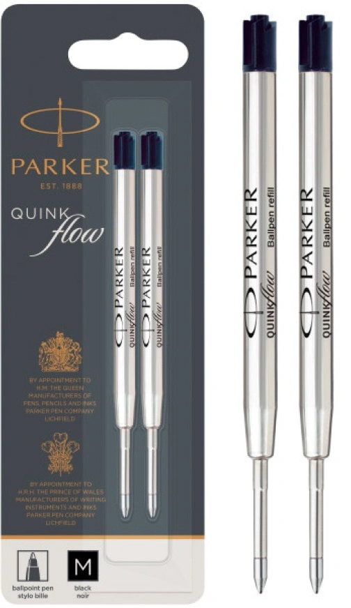 Стержень шариковый Parker QuinkFlow Z08 (1950372) M 1мм черные чернила блистер (2шт) — миниатюра 7